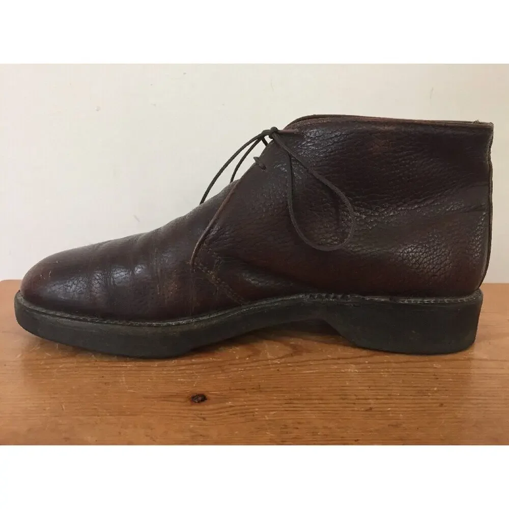 Vtg Forward Thrust Cush-N-Crepe Brown Leather Lace Up Chukka Ankle Boots 8E 41